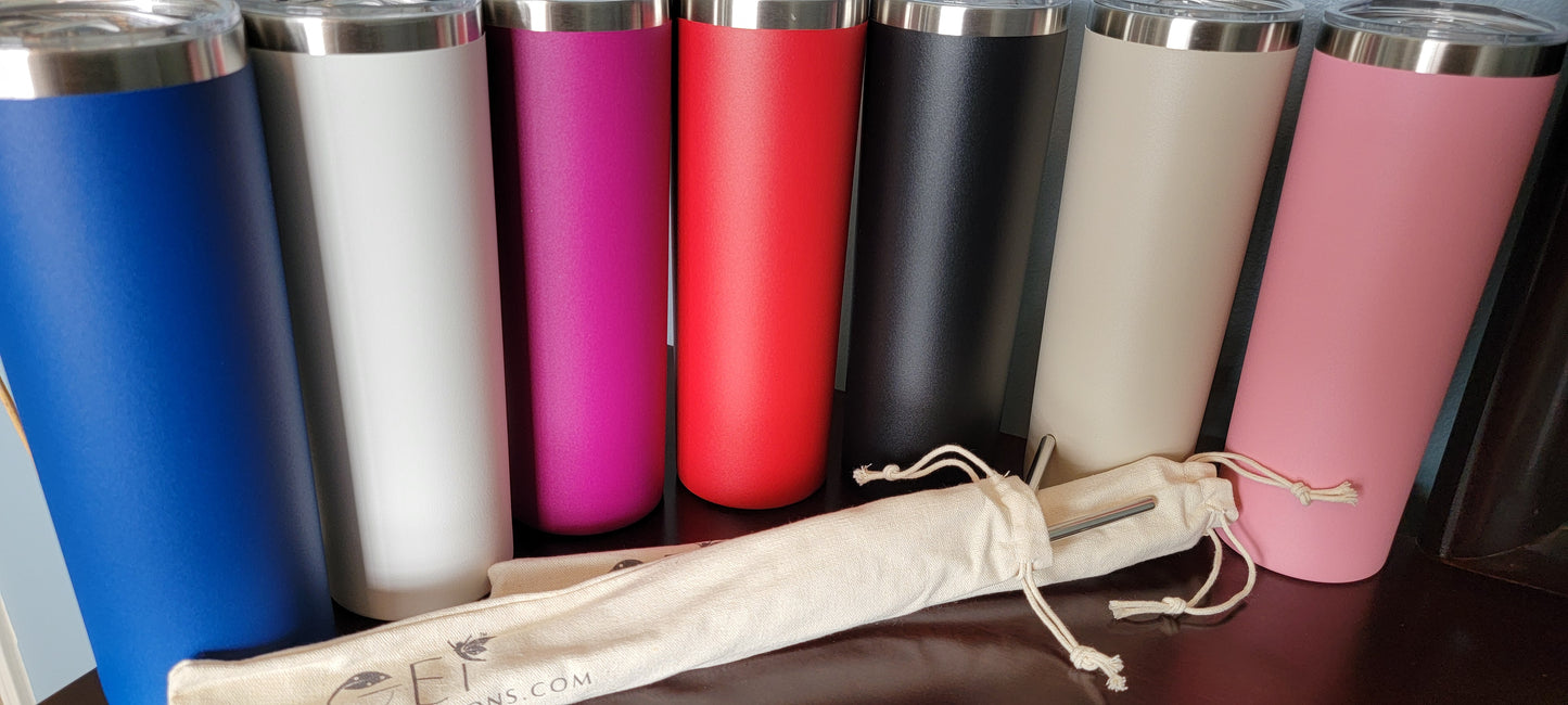 20 oz Stainless Steel Insulated Skinny Tumbler Set